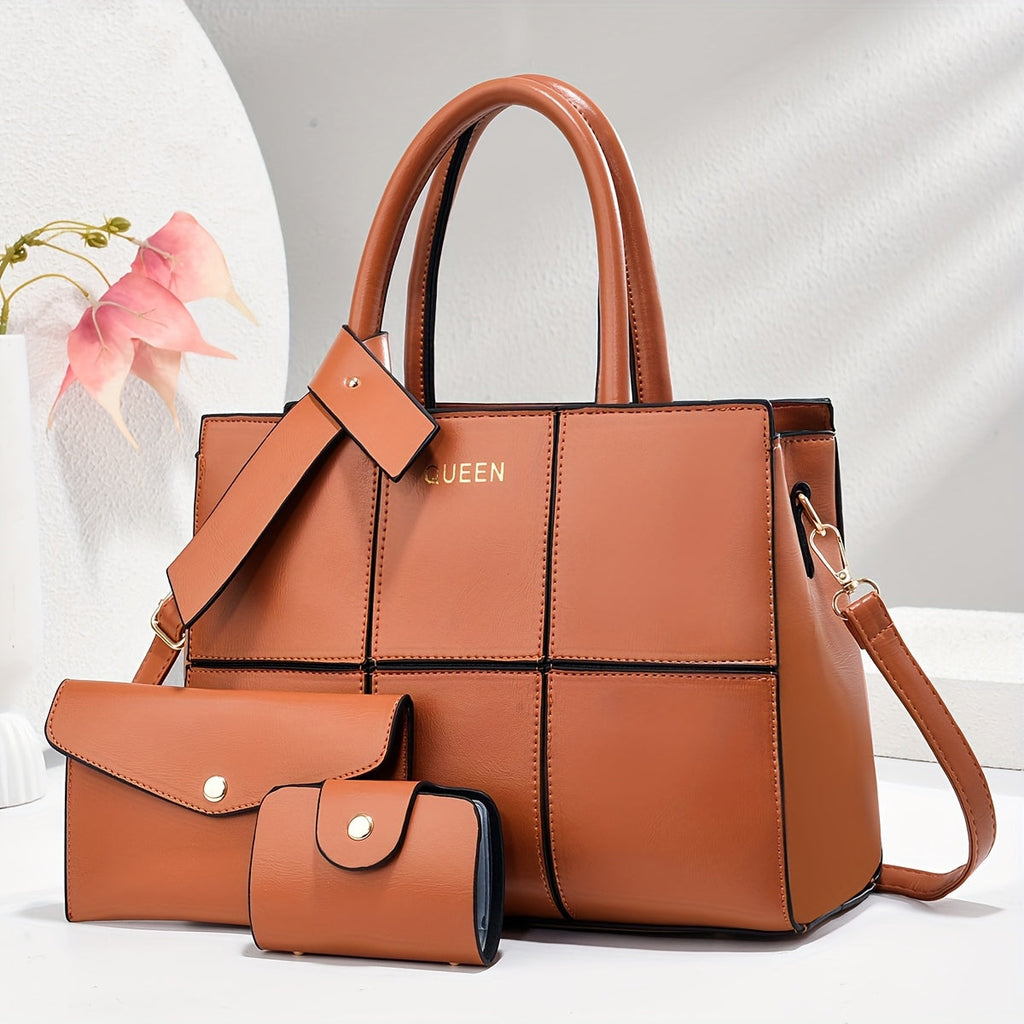 Chic Leather 3-Piece Leather Bag Set