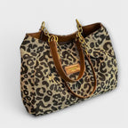 Canvas Bag with Leopard Print