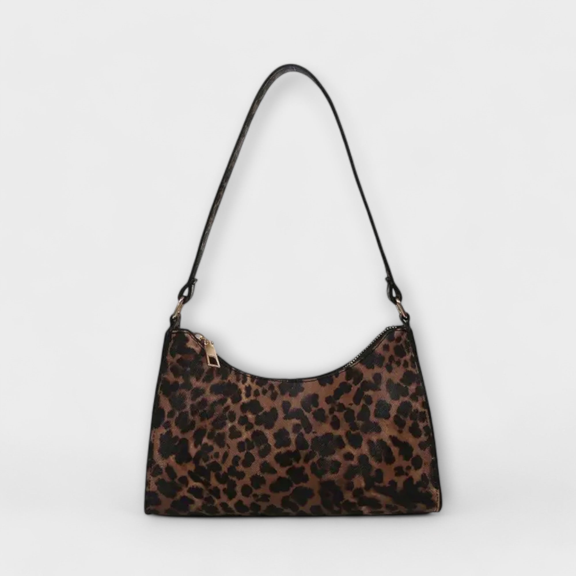 French Style Shoulder Bag with Leopard Print
