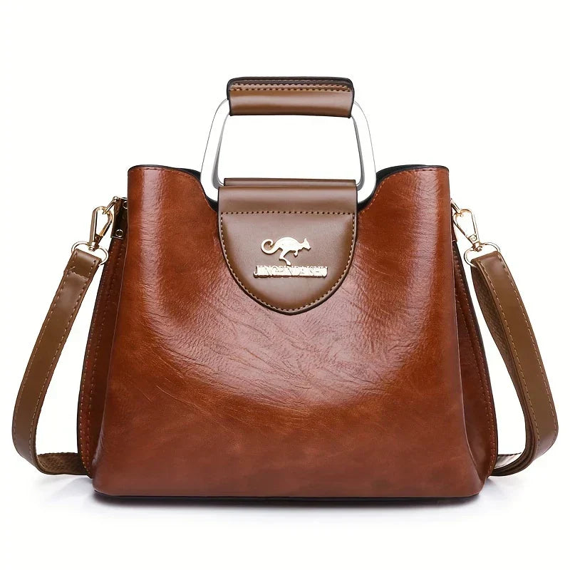 Chic Leather Bucket Bag