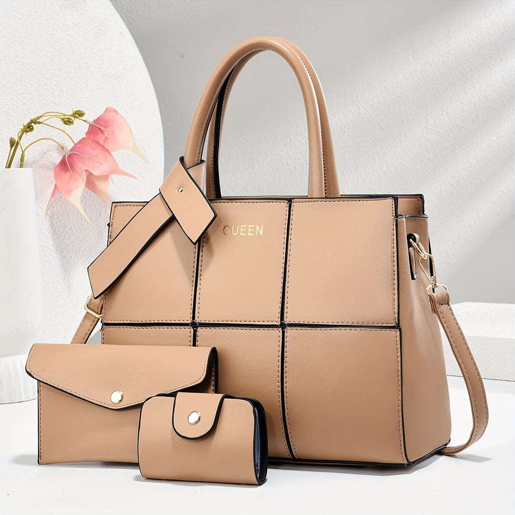 Chic Leather 3-Piece Leather Bag Set
