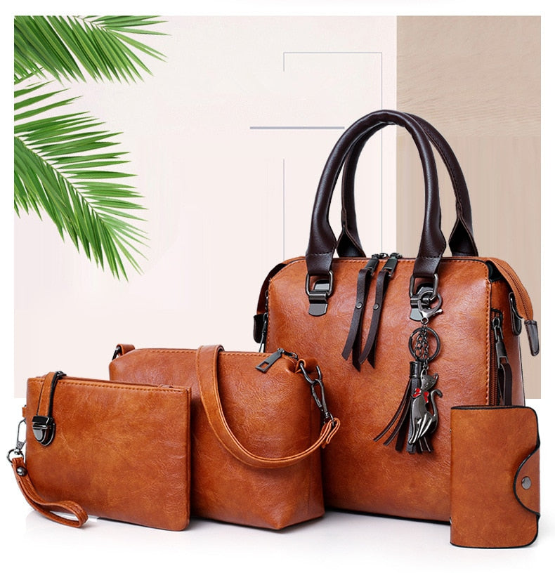 Essential 4-Piece Leather Bag Set