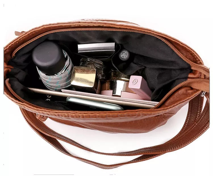 Vintage Charm Leather Crossbody Bag