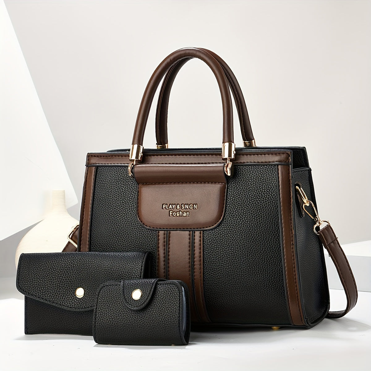 Elegant 3-Piece Leather Bag Set