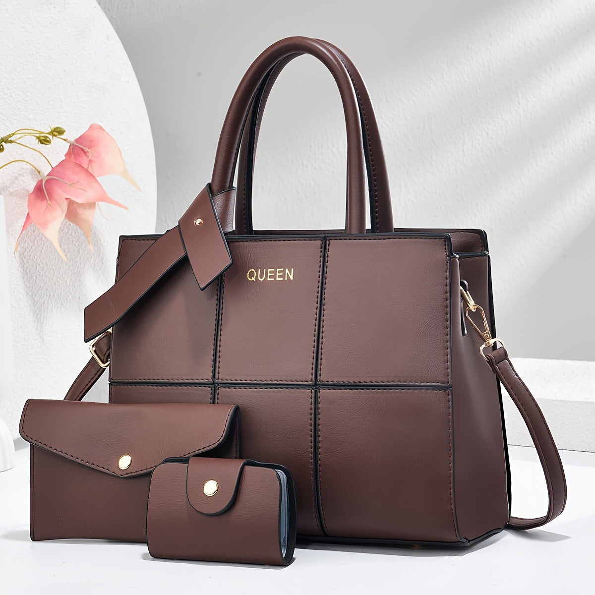 Chic Leather 3-Piece Leather Bag Set