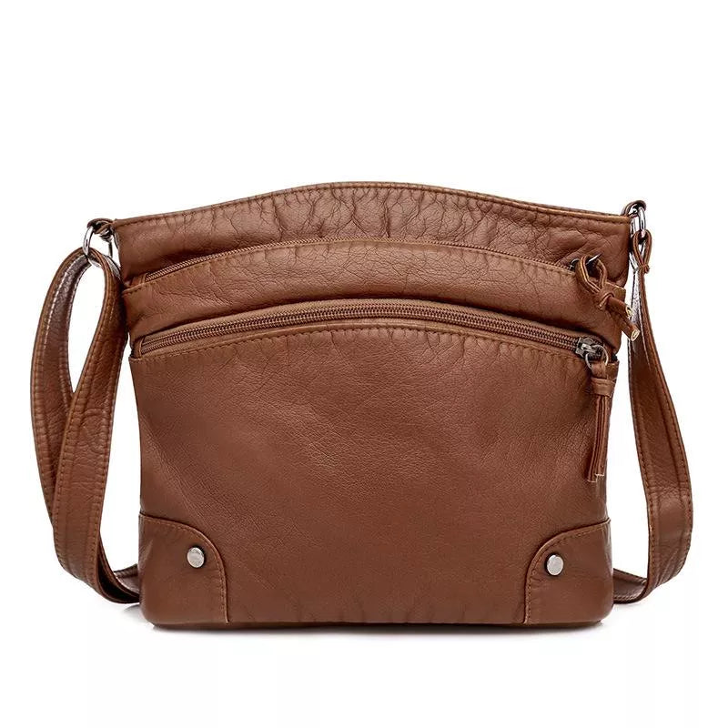 Vintage Charm Leather Crossbody Bag
