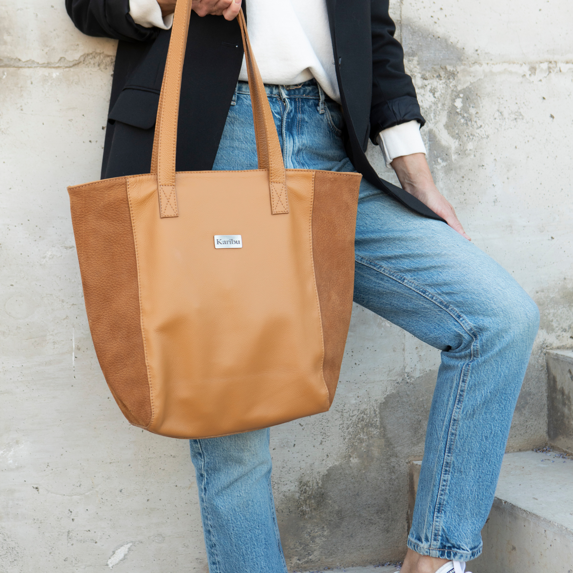 Amalia Brown Suede Tote