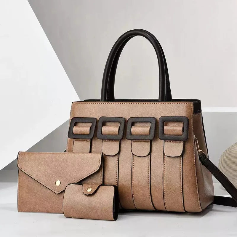 Luxurious Statement 3-Piece Leather Bag Set