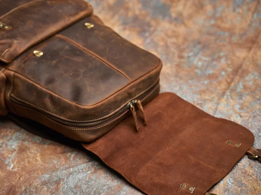 Rugged Travel Backpack Brown Large Capacity Daypack