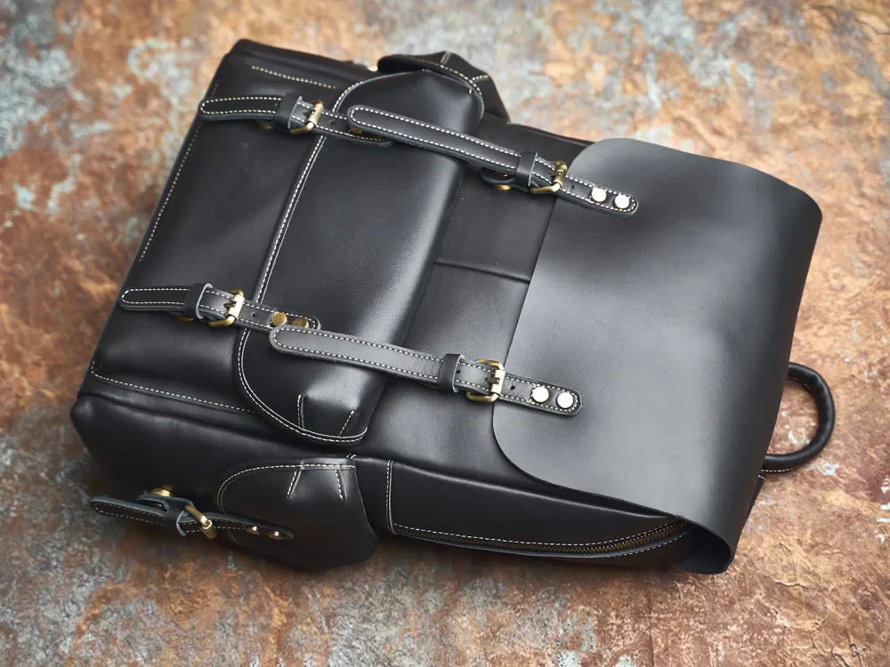 Rugged Travel Backpack Brown Large Capacity Daypack