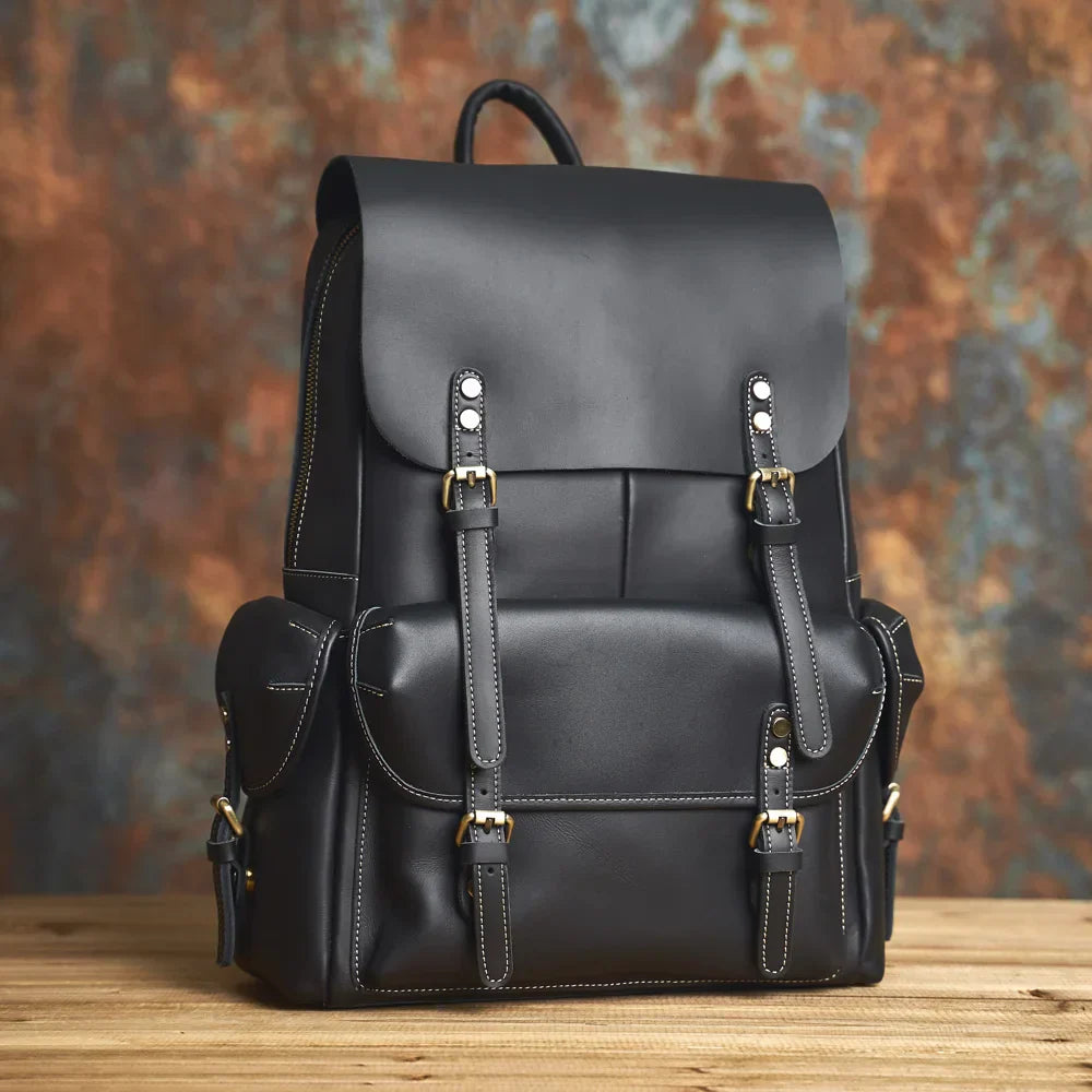 Rugged Travel Backpack Brown Large Capacity Daypack