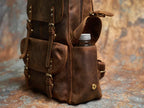 Rugged Travel Backpack Brown Large Capacity Daypack