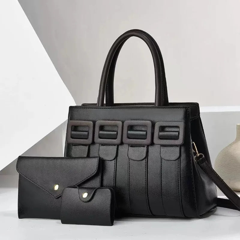 Luxurious Statement 3-Piece Leather Bag Set