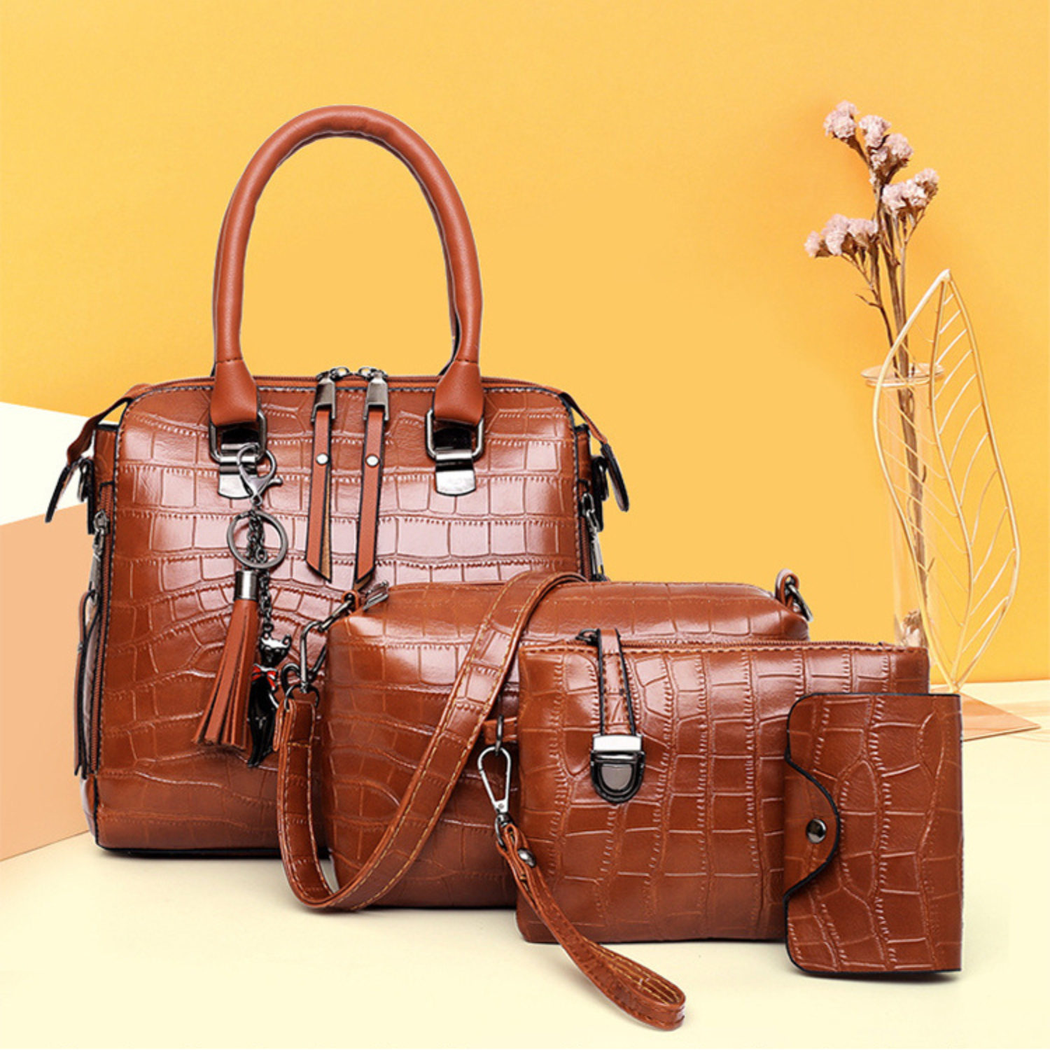 Everyday Elegance 4-Piece Leather Bag Set