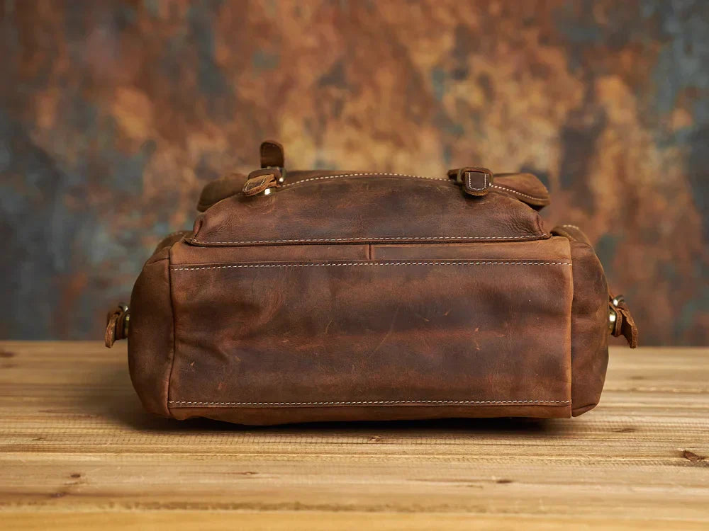 Rugged Travel Backpack Brown Large Capacity Daypack