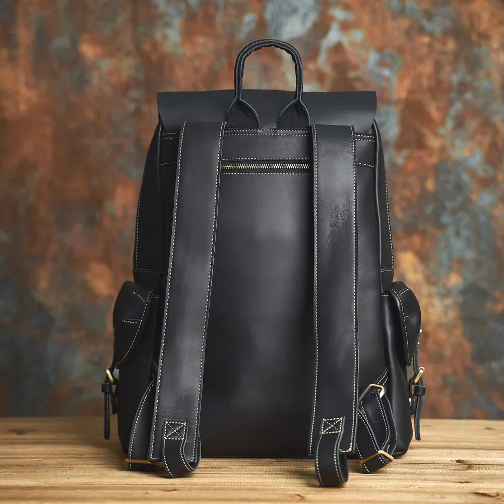 Rugged Travel Backpack Brown Large Capacity Daypack