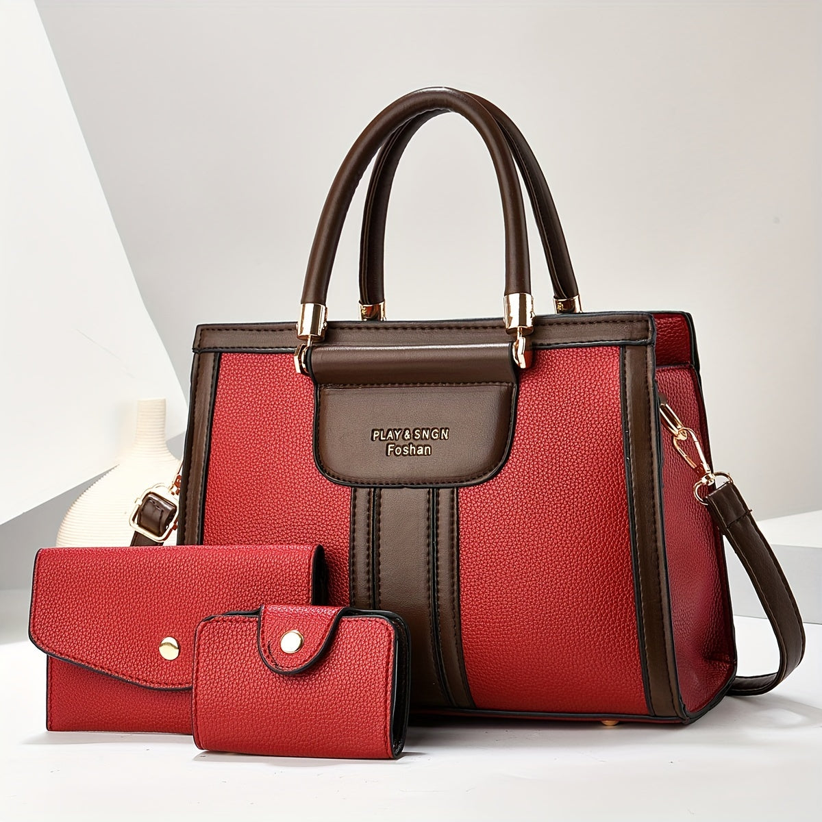 Elegant 3-Piece Leather Bag Set