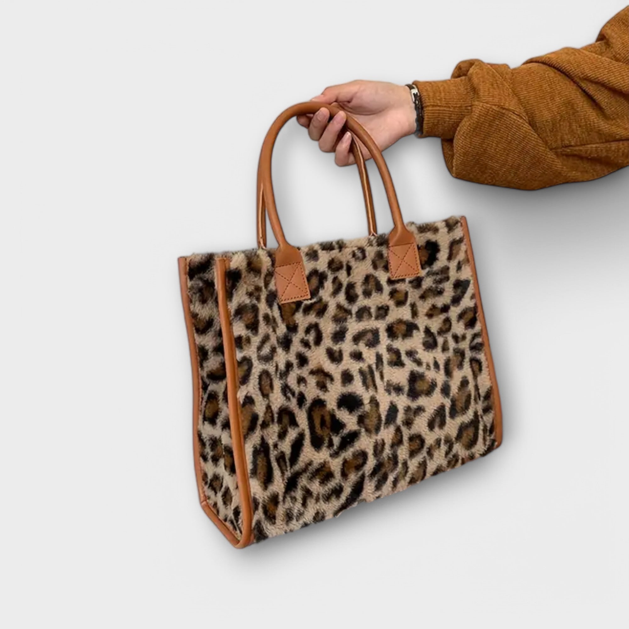 Elegant Leopard Plush Bag