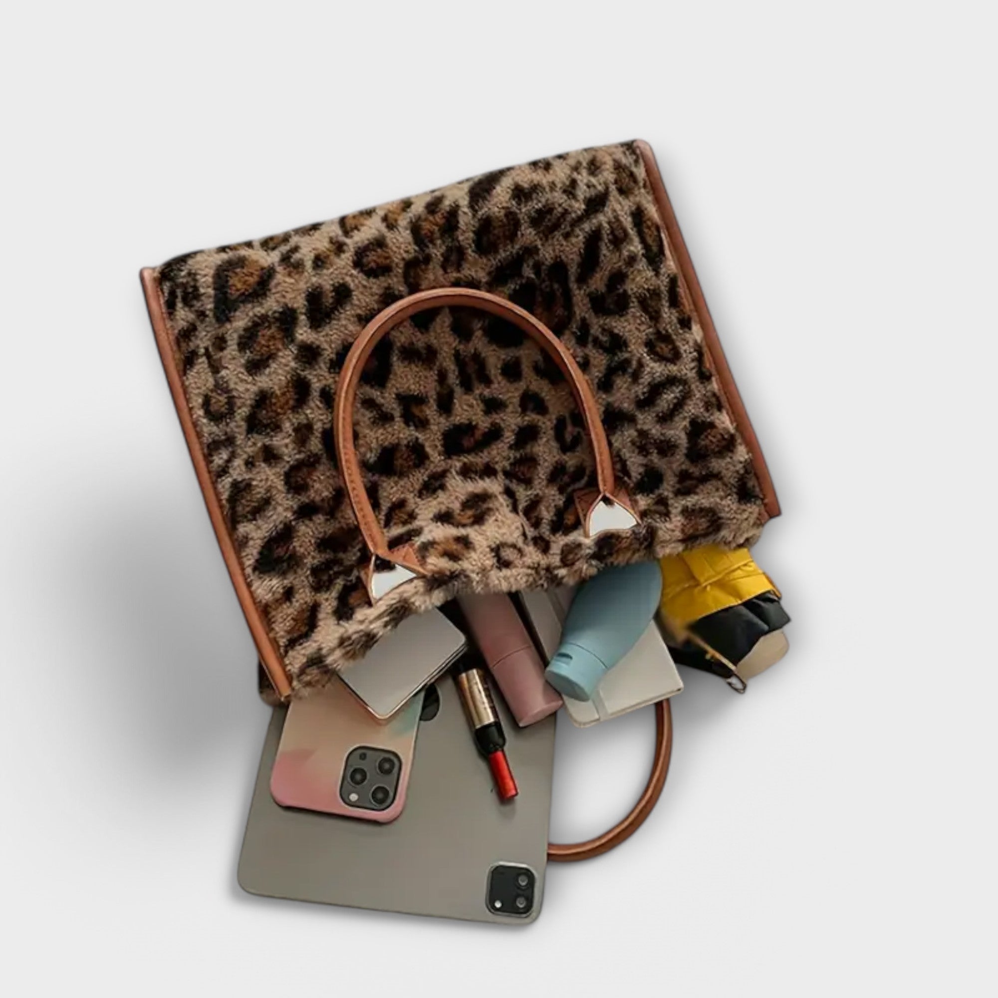 Elegant Leopard Plush Bag