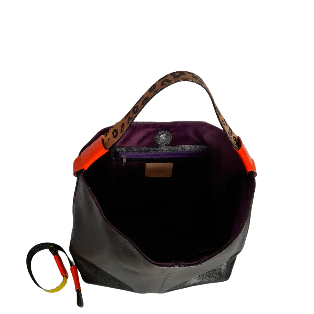 Addison black leather bag for women