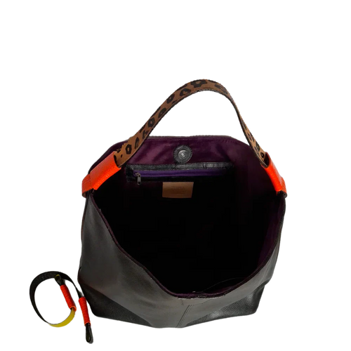 Addison black leather bag for women