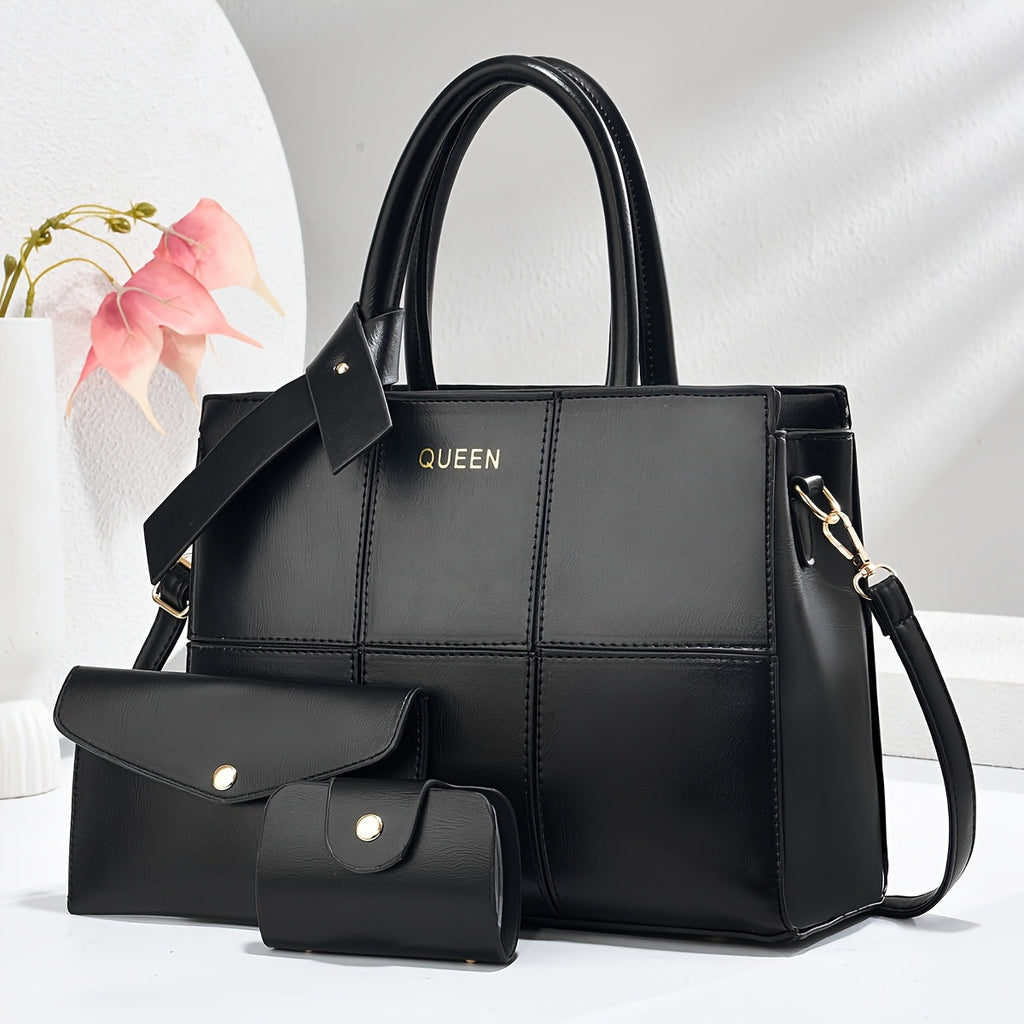 Chic Leather 3-Piece Leather Bag Set