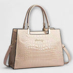 Glossy Handbag with Crocodile Print