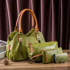 Vintage 4-Piece Leather Bag Set