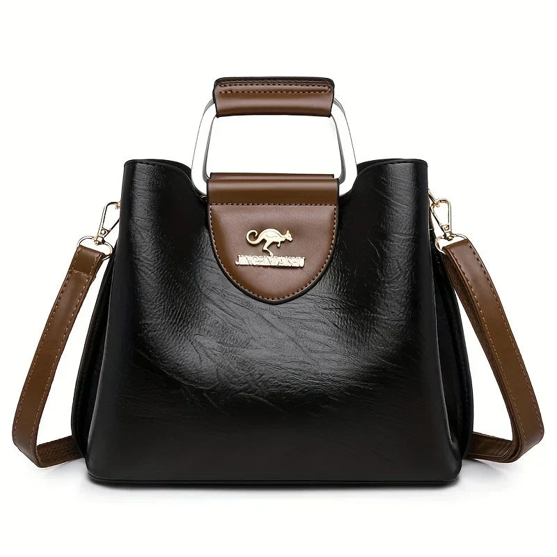 Chic Leather Bucket Bag