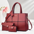Chic Leather 3-Piece Leather Bag Set