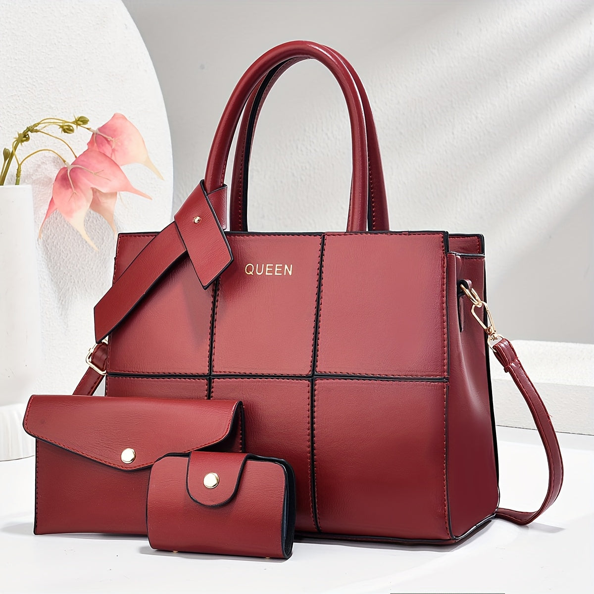 Chic Leather 3-Piece Leather Bag Set
