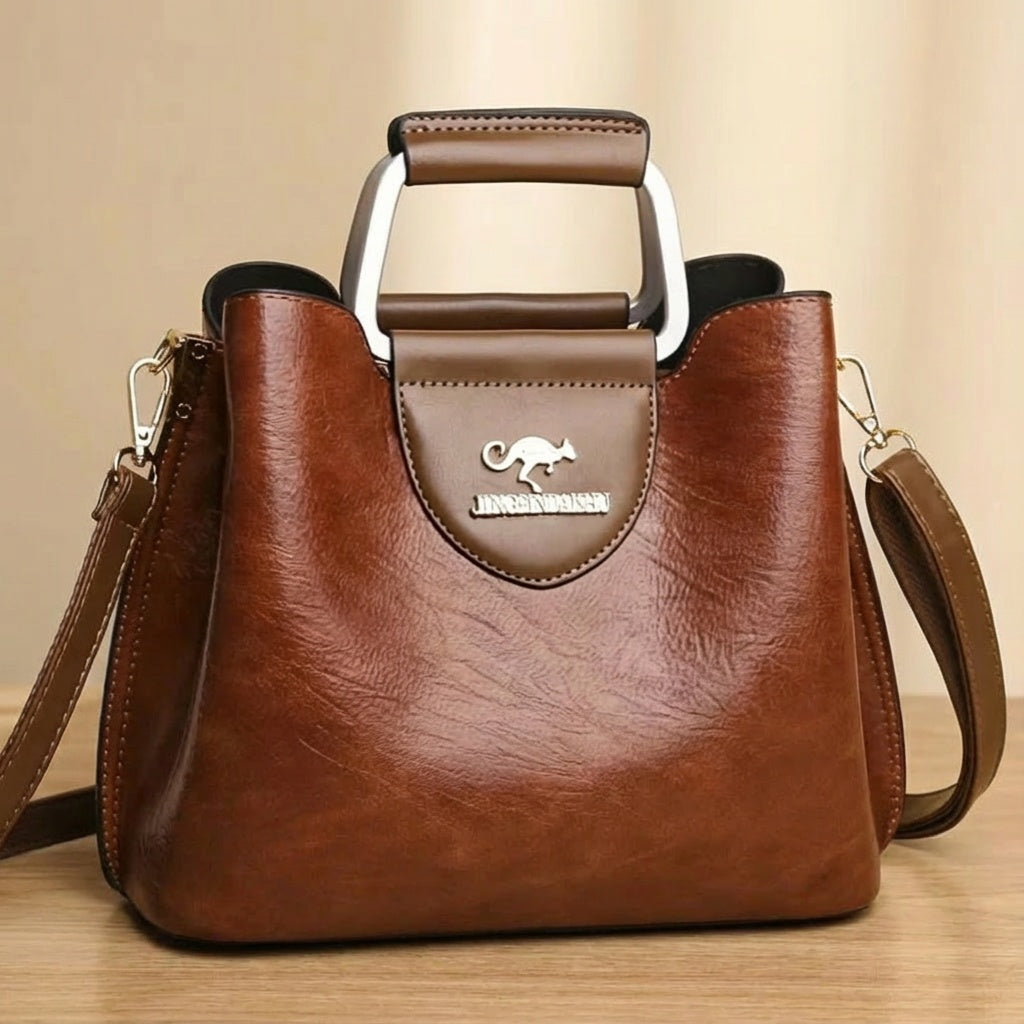 Chic Leather Bucket Bag