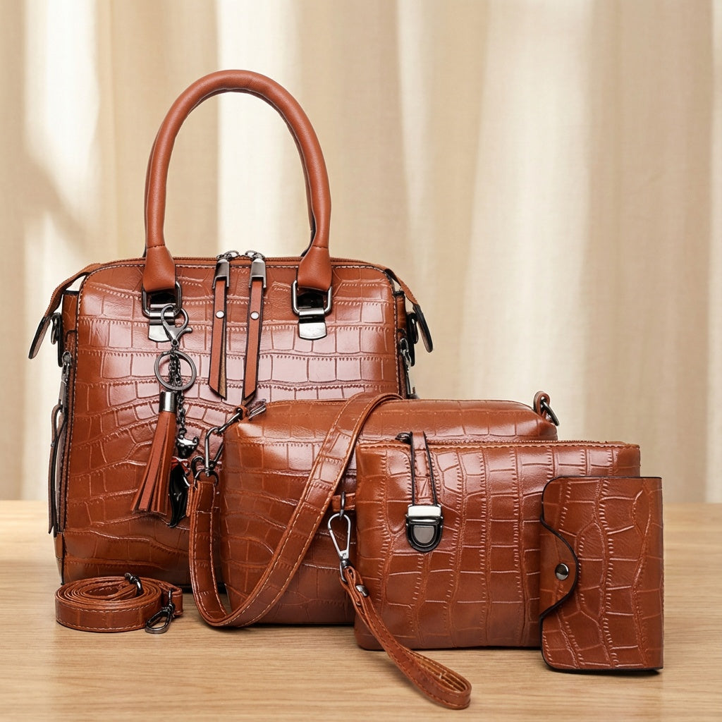 Everyday Elegance 4-Piece Leather Bag Set