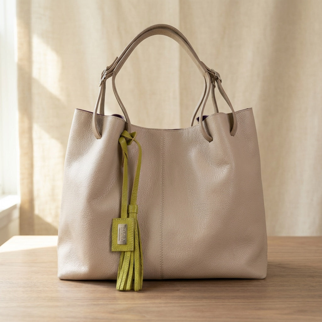 Adelle nude women's leather bag