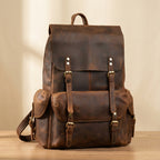 Rugged Travel Backpack Brown Large Capacity Daypack