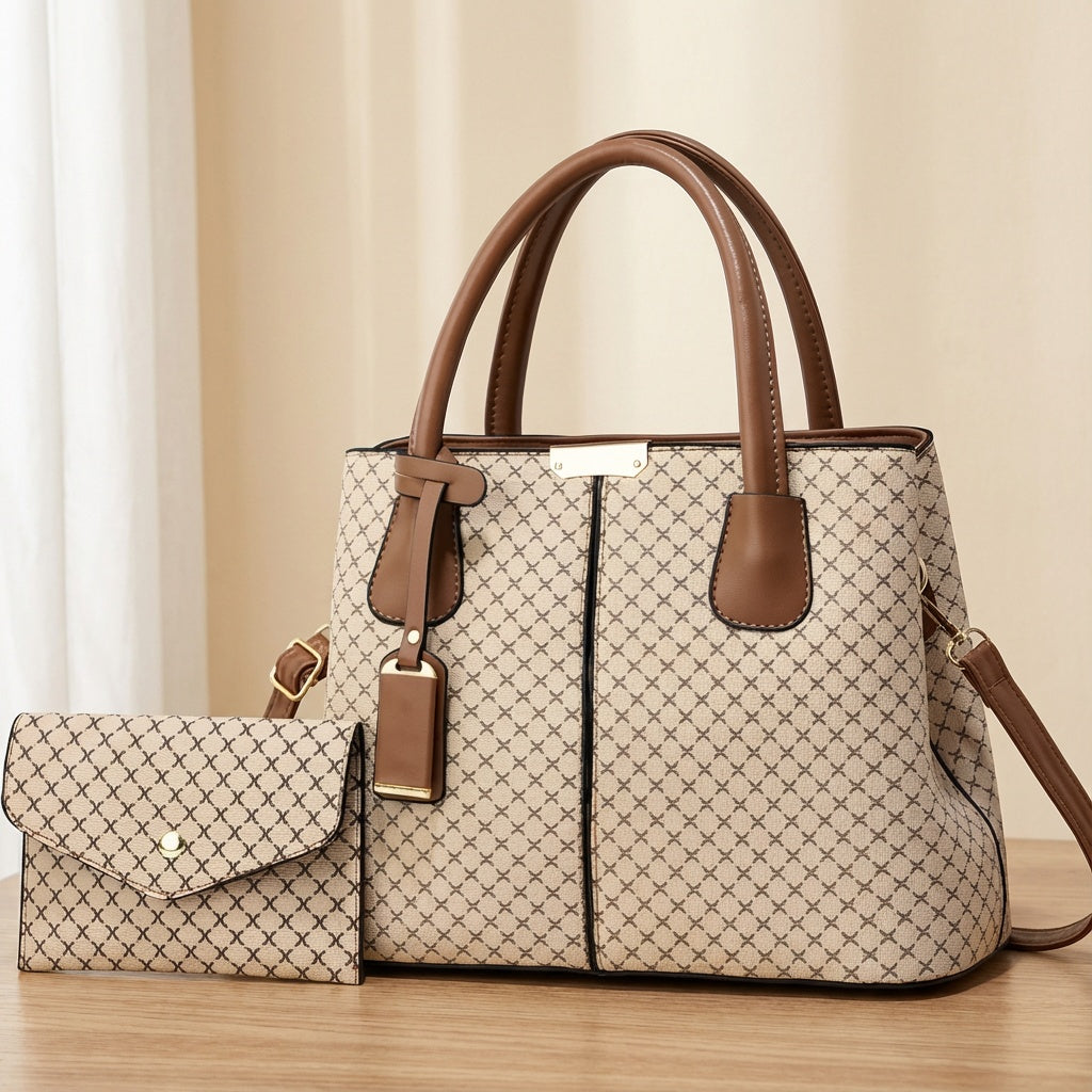 Stylish Chic 2-Piece Leather Bag Set