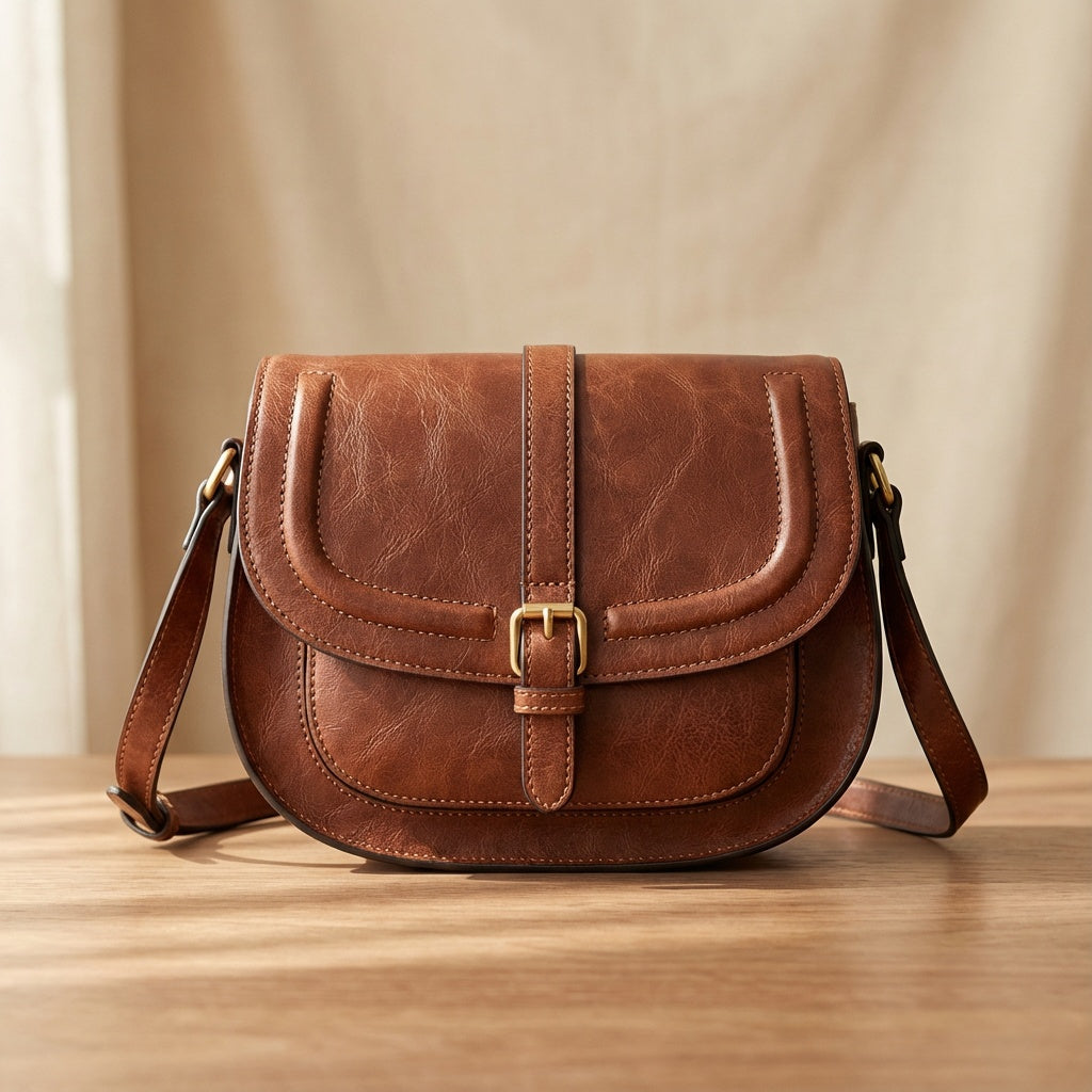Evelyn Classic Saddle Crossbody Bag