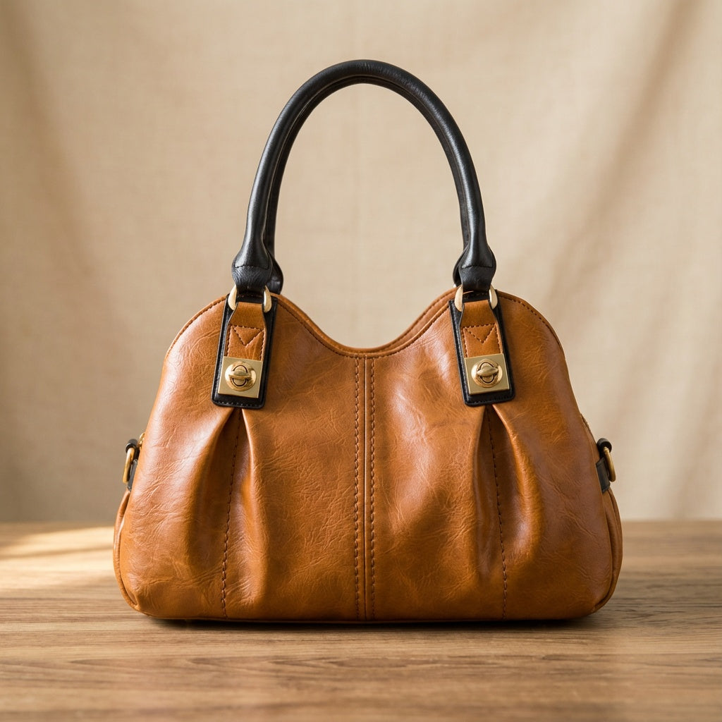 Vintage 4-Piece Leather Bag Set