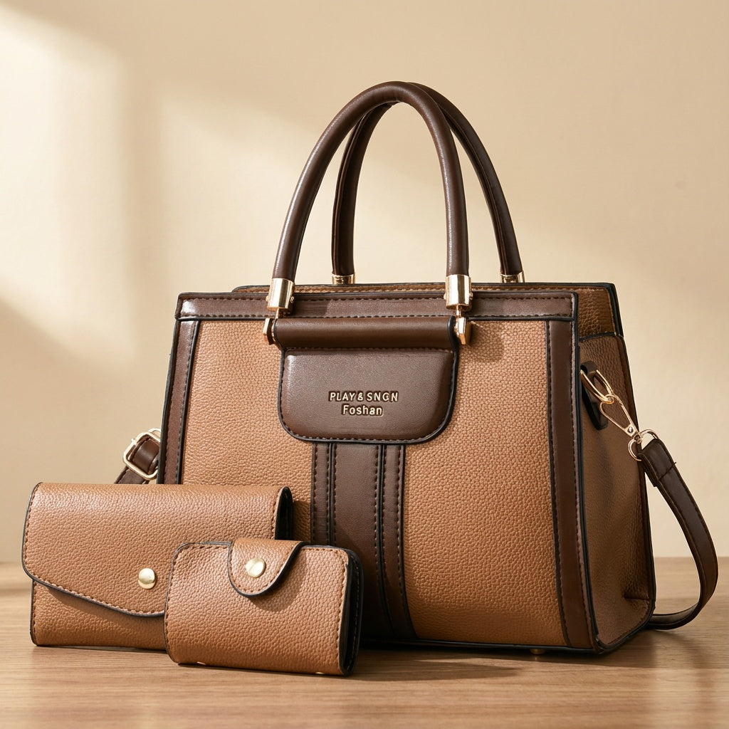 Elegant 3-Piece Leather Bag Set